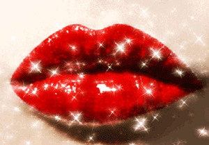 Gif animé bouche étoiles